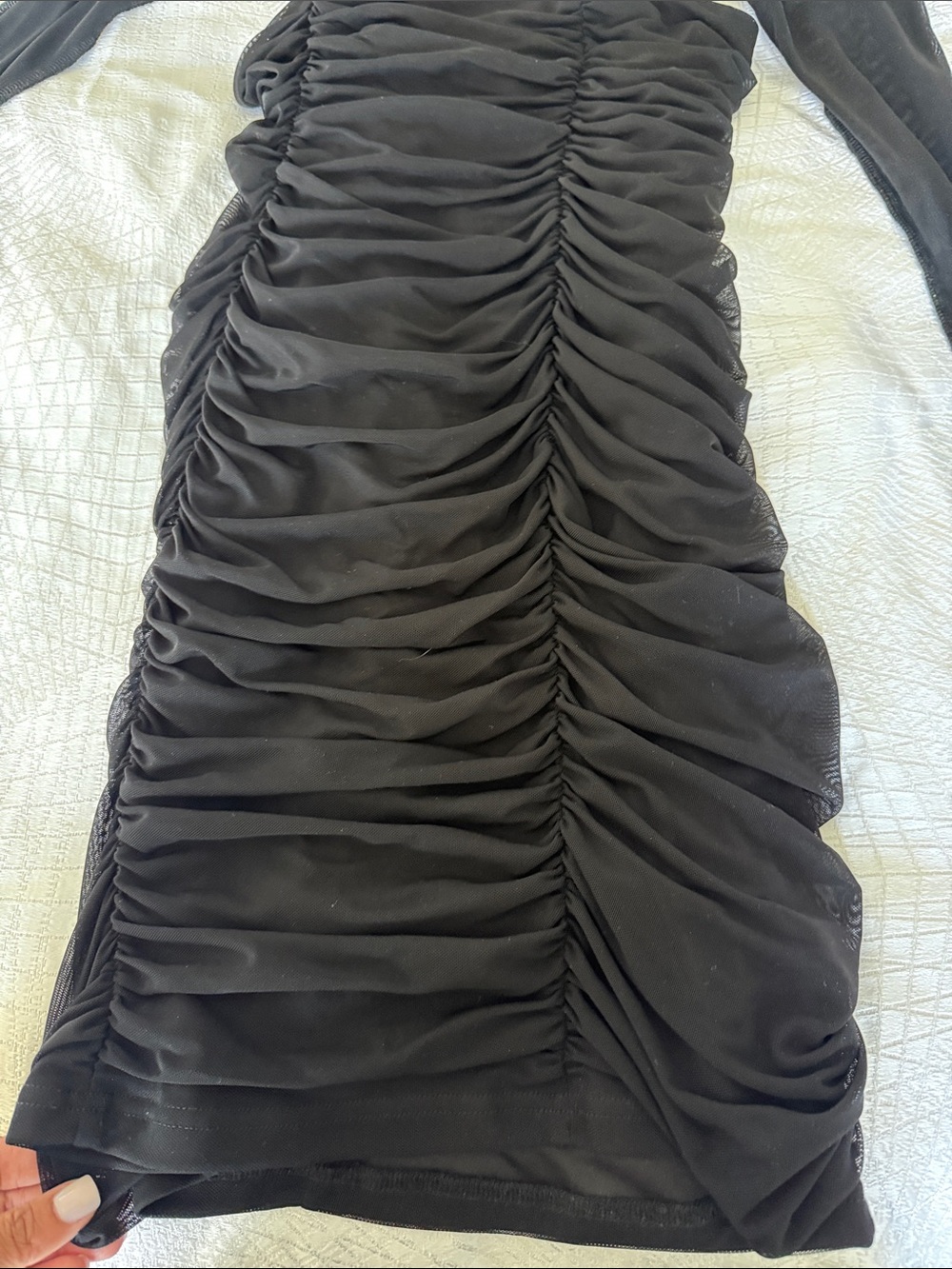Amazon Black Sheer-Sleeve Bodycon Dress - Women - Picture 4 of 9